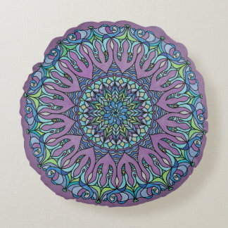 Mandala Floor Coussin Cushion - Teardrop Lavender