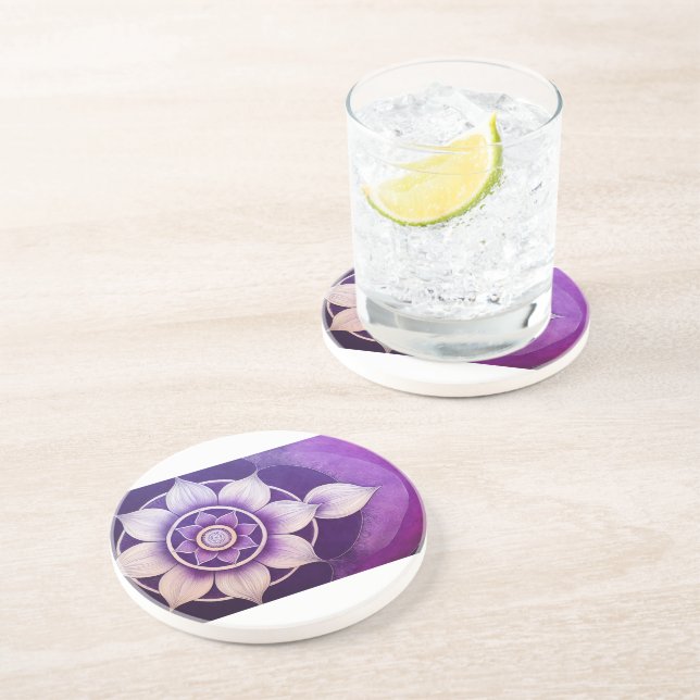 Mandala flor de loto coaster (Side)