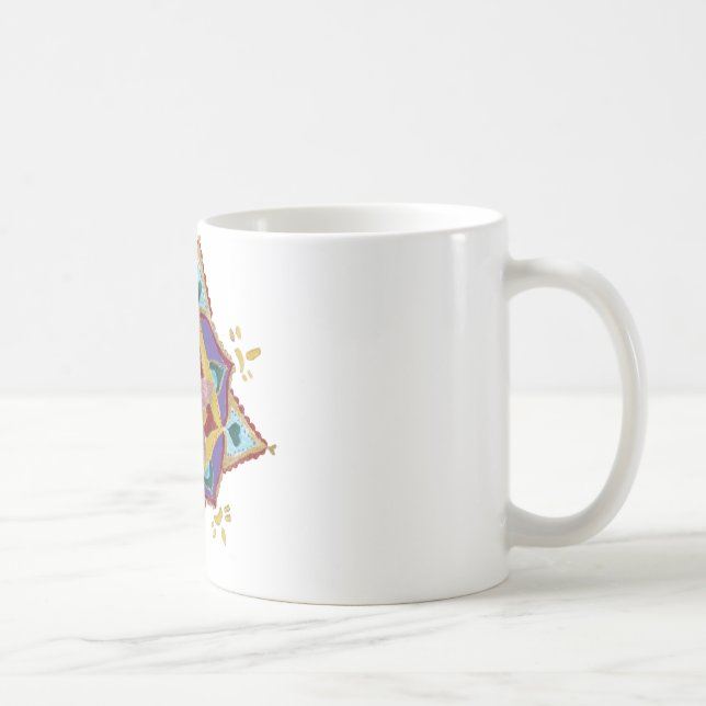 Mandala floral Gold Pink Drawing  White Mug (Right)