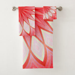 Mandala Floral Kaléidoscope Étoile Blanc Et Rouge