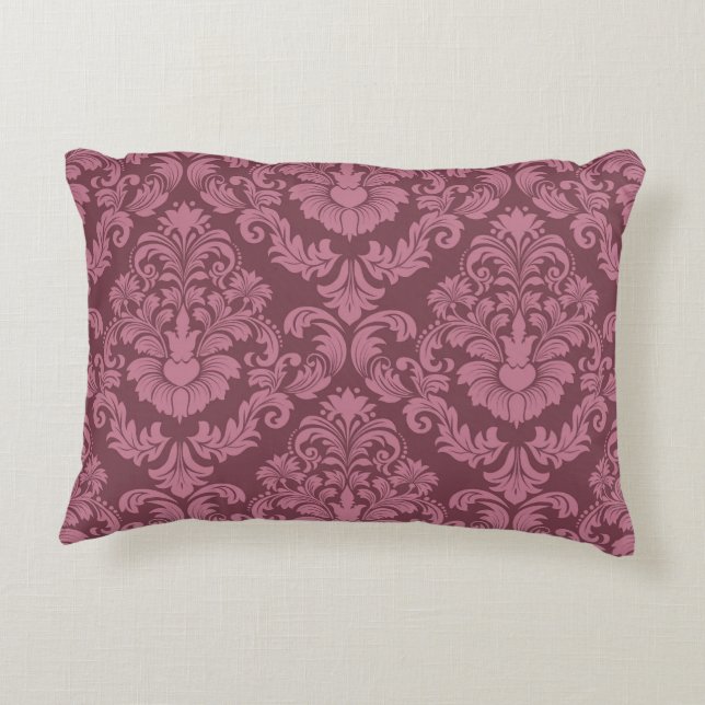 Mandala Floral Pattern Purple Elegant Accent Pillow (Back)