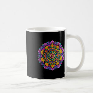 Mandala Floral Zen Vibrant Circular Pattern Coffee Mug