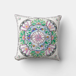 Mandala Floribunda Throw Pillow