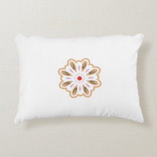 Mandala Flower Art Print Boho Decor Accent Pillow
