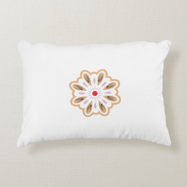 Mandala Flower Art Print | Boho Decor Accent Pillow (Front)