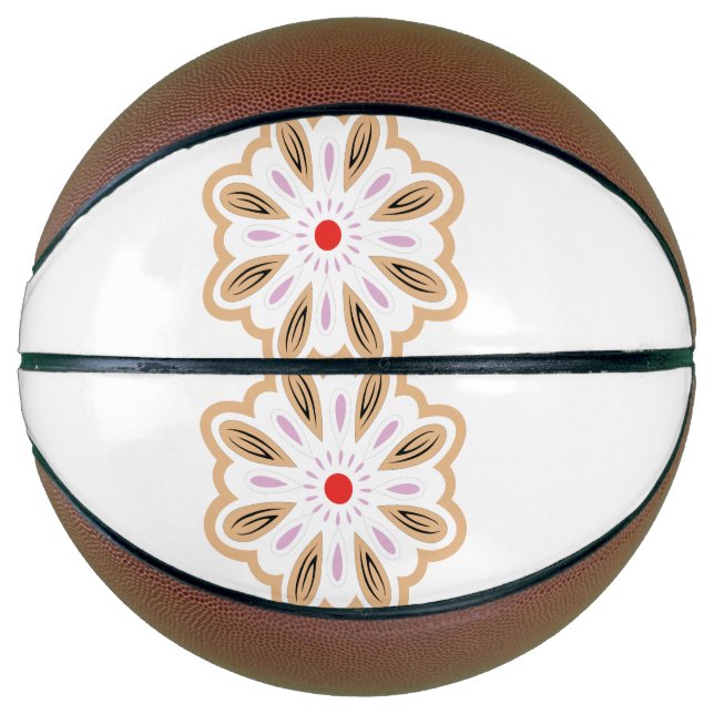 Mandala Flower Art Print | Boho Decor Basketball (Front)