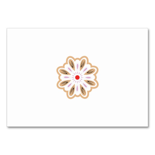 Mandala Flower Art Print | Boho Decor Table Number (Back)