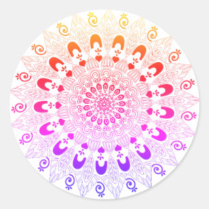Mandala Flower Design Classic Round Sticker