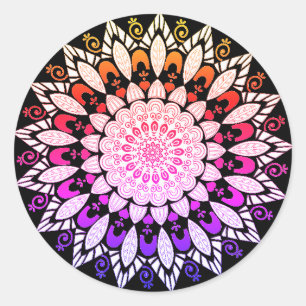 Mandala Flower Design Classic Round Sticker