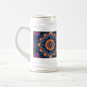 Mandala Flower Digital Art Style-23907. Beer Stein