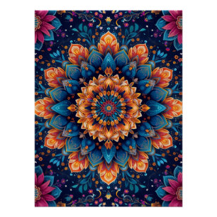 Mandala Flower Digital Art Style-23907 Poster