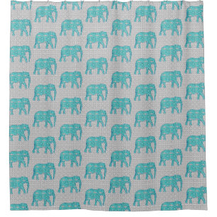 Mandala flower elephant - turquoise, grey & white
