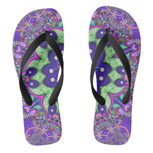  Mandala flower  Flip Flops