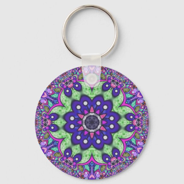 Mandala flower  keychain (Front)