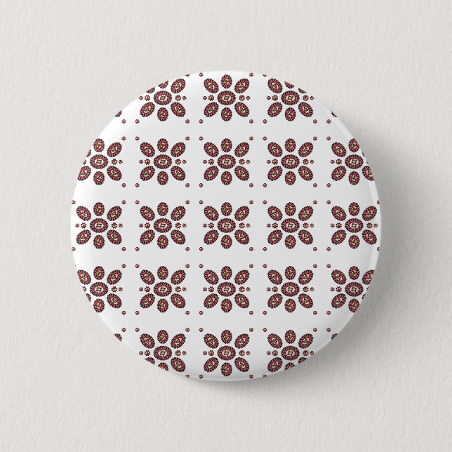 Mandala Flower Pattern 2 Inch Round Button (Front)