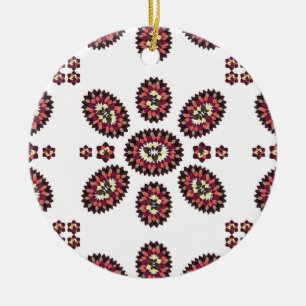 Mandala Flower Pattern Ceramic Ornament