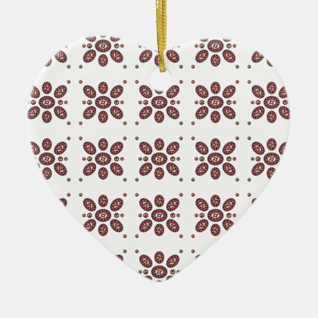 Mandala Flower Pattern Ceramic Ornament (Front)