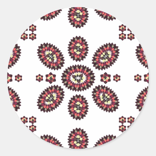 Mandala Flower Pattern Classic Round Sticker (Front)