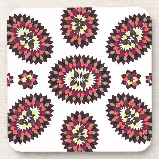 Mandala Flower Pattern Coaster (Front)