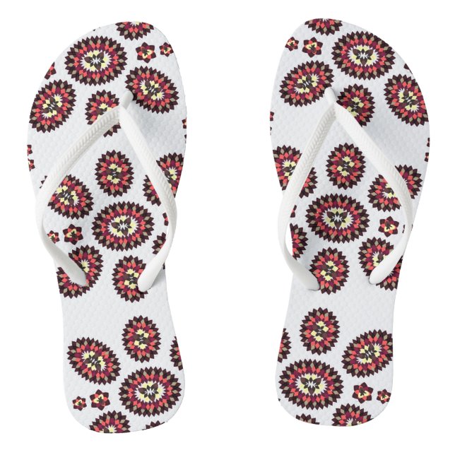 Mandala Flower Pattern Flip Flops (Footbed)