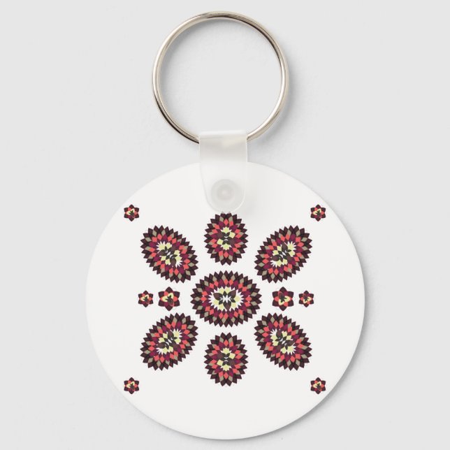 Mandala Flower Pattern Keychain (Front)
