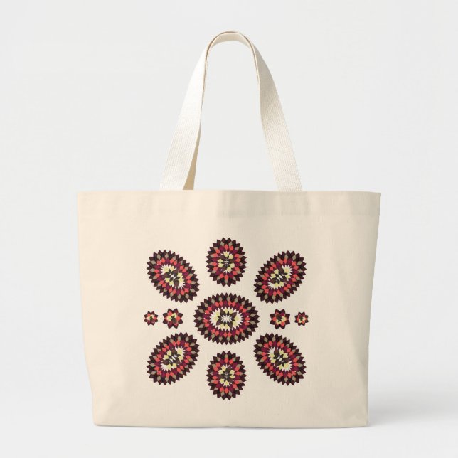 Mandala Flower Pattern Large Tote Bag (Front)