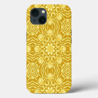 Mandala Flower Pattern - Mustard Gold and Yellow 
