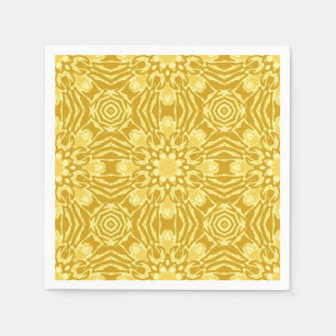 Mandala Flower Pattern - Mustard Gold and Yellow  Napkin