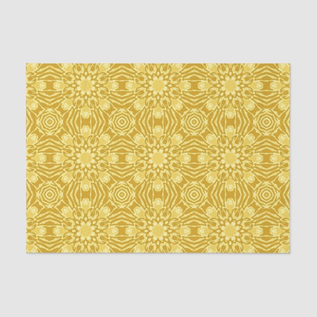 Mandala Flower Pattern - Mustard Gold and Yellow Tissue Paper (Front)