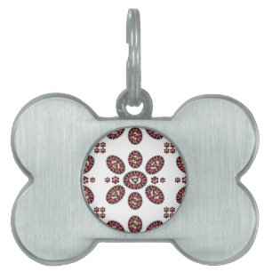 Mandala Flower Pattern Pet Name Tag