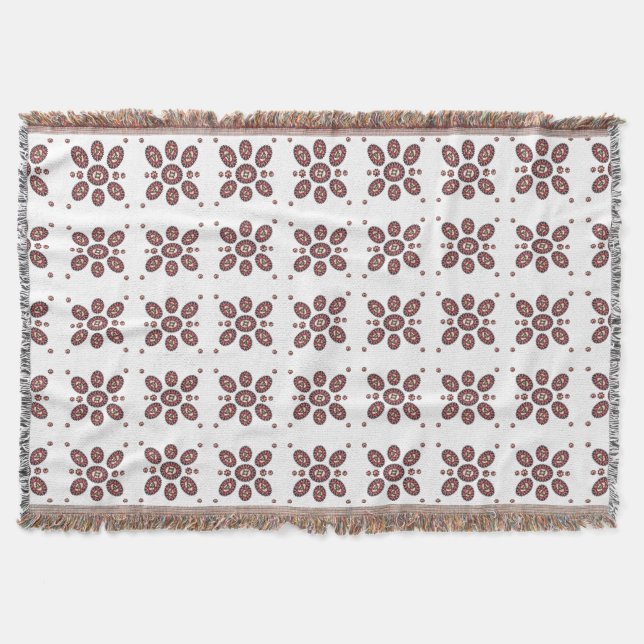 Mandala Flower Pattern Throw Blanket (Front)