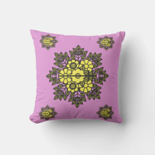 Mandala Flower Pattern Throw Pillow