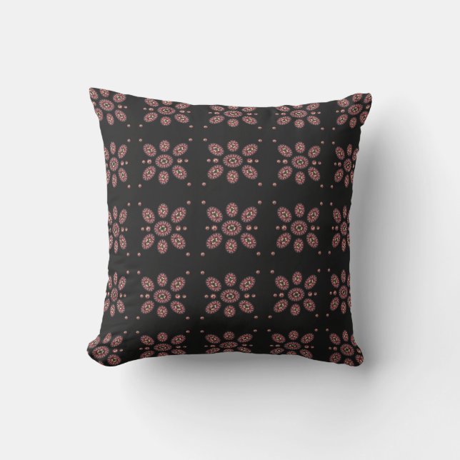 Mandala Flower Pattern Throw Pillow (Front)