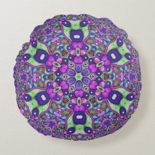 Mandala flower round pillow
