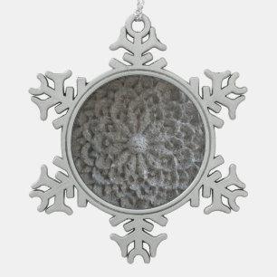 Mandala Flower Stone Pewter Snowflake Decoration