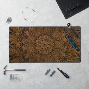 Mandala Flower Zen subtil Muet Neutre Tan Brown