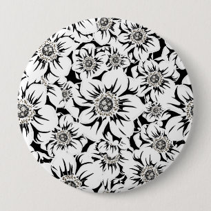 Mandala Flowers 6 4 Inch Round Button