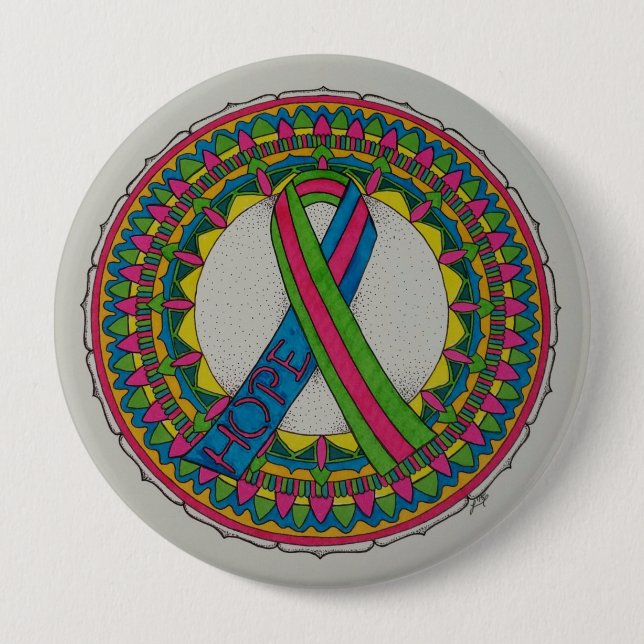 Mandala for Metastatic Breast Cancer 4 Inch Round Button (Front)