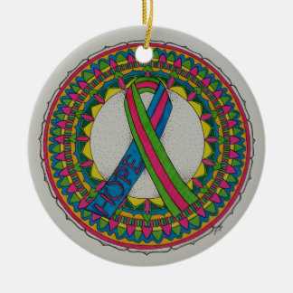Mandala for Metastatic Breast Cancer Ceramic Ornament