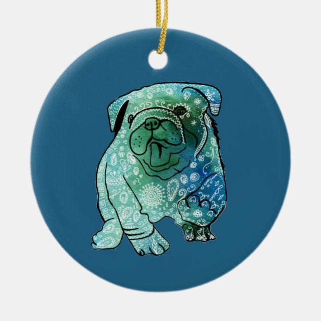 Mandala French Bulldog Circle Ornement (Devant)