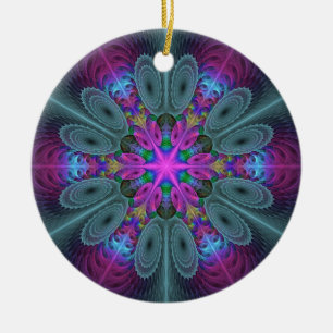 Mandala From Centre Colourful Fractal Art With Ceramic Ornament