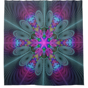 Mandala From Centre Colourful Fractal Art With Pin