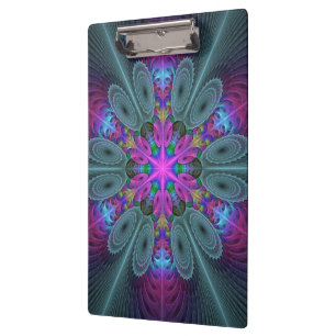 Mandala From Centre Colourful Fractal Art With Pin Clipboard