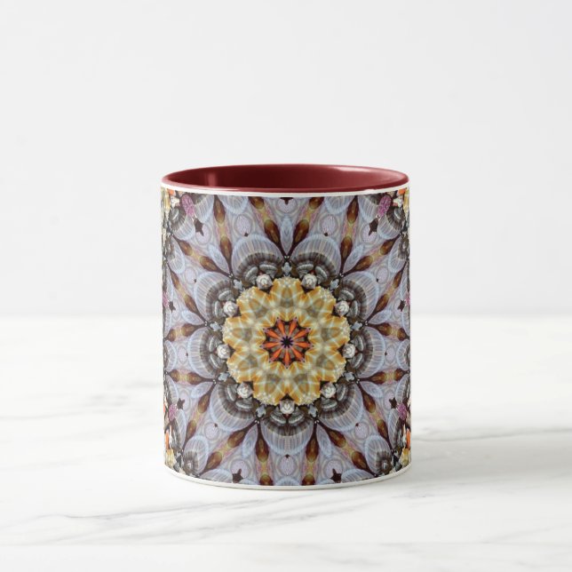 Mandala Geometric Rosette Retro Hippie Mug (Center)