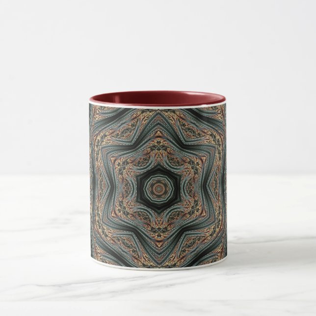 Mandala Géométrique Rosette Rétro Hippie Mug (Centre)