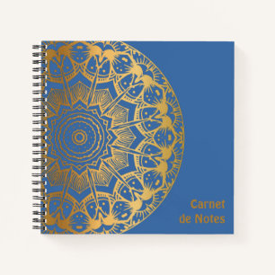 Mandala Gold Color and Leather Pattern Notebook