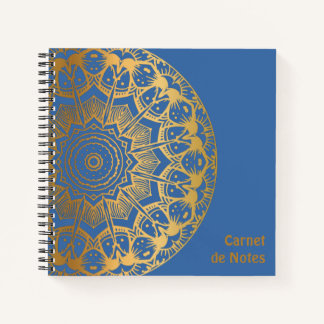 Mandala Gold Color and Leather Pattern Notebook
