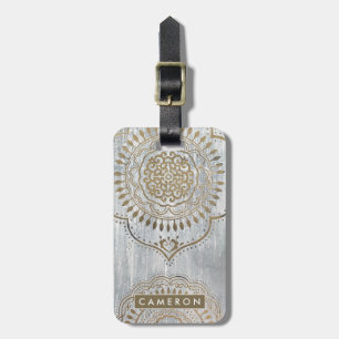 Mandala Gold Design Luggage Tag