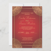 Mandala Gold Wedding Invitation