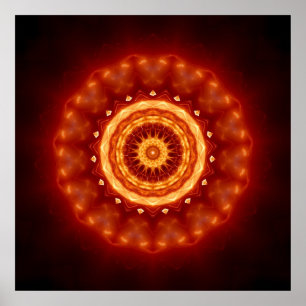 Mandala Golden Blossom Poster